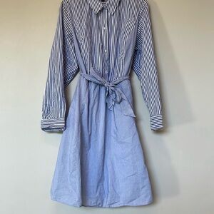 Blue Striped Shirt Dress